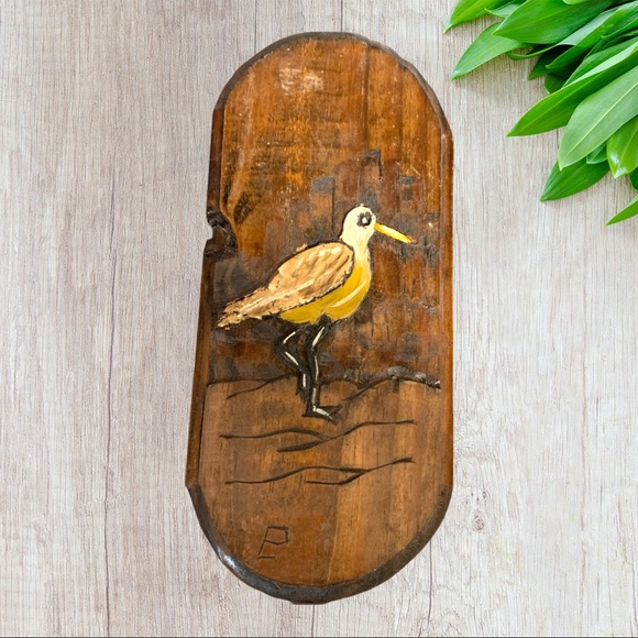 2 Piece Rustic Carved Wood Bird Wall Art - Picture 3 of 10